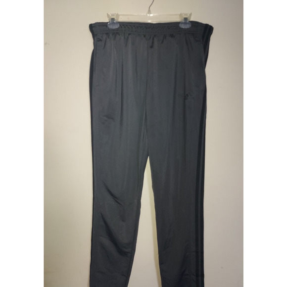 Adidas 3 Stripe Men's XL Sweatpants Straight Leg Athletic Zippered Ankles Gray - Picture 6 of 11